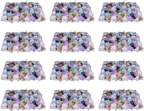 Vista 35 de Arreglo de flores artificiales para decoración de paredes; paneles decorativos con hortensias artificiales para el hogar, fiestas, bodas, Navidad