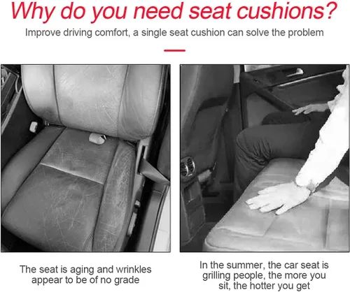 Vista 6 de Funda de cuero para asiento de automóvil, cojín de asiento de automóvil, cómodo, compatible con el 90% de vehículos, autos, SUV, accesorios