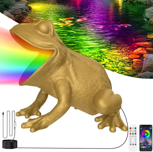 Vista 12 de Luz de estanque RGB con aplicación, luces de fuente de rana de 6 W con transformador de 12 V, luces de estanque subacuáticas impermeables IP68