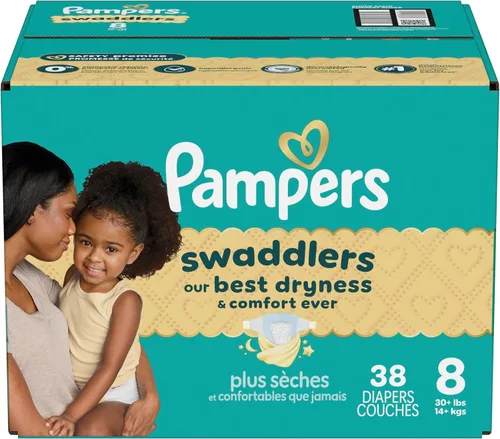 Vista 16 de Pampers Swaddlers - Pañales desechables muy suaves para bebé talla 8, 38