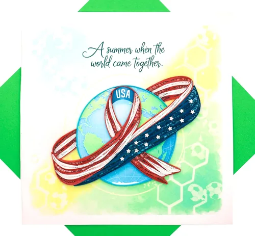 GREENHANDSHAKE A summer when the world came together, quilling art greeting card for birthday, valentine's day, mother's day, anniversary, thank