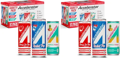 Vista 27 de Bebida energética Accelerator, ponche tropical, lata de 12 onzas (paquete de 12), sin azúcar, energía sostenida de cafeína 100% natural
