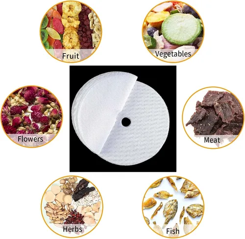 Vista 6 de 8 hojas redondas de silicona deshidratadoras, alfombrillas antiadherentes de 13 pulgadas, tapete de malla reutilizable para secadora de frutas