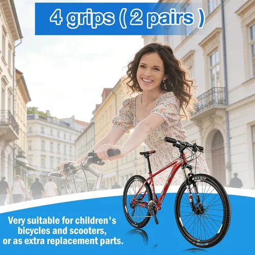 Vista 5 de 2 pares de puños/mangos para manillar de bicicleta con empuñaduras de hongo para bicicletas BMX/de carretera/de montaña