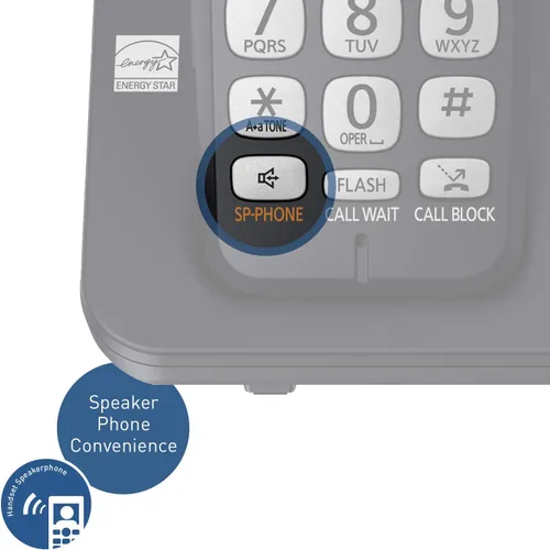 Vista 9 de Panasonic DECT 6.0 Sistema de teléfono inalámbrico expandible con contestador automático y bloqueo de llamadas, 2 teléfonos - KX-TGE432B (negro)