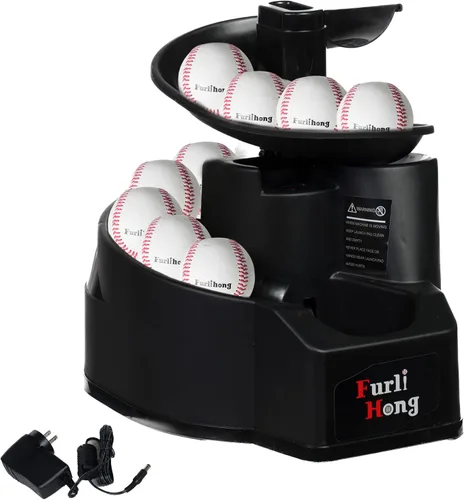 Vista 7 de Furlihong 6902BHA - Máquina de lanzamiento recargable de béisbol/sóftbol con apilador de bolas extensible, altura ajustable, uso de pelotas