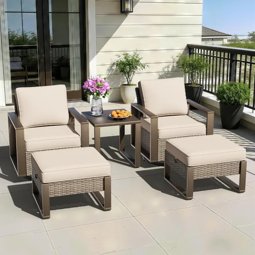 Vista 28 de Sofá de Mimbre Metálico para Patio de 75", Sofá Sillón de Ratán para Exteriores de 3 Asientos para Todo Tipo de Clima con Cojines Premium