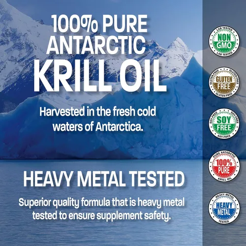 Vista 8 de Bronson Polvo de proteína hidrolizada de péptidos marinos de colágeno + aceite de krill antártico 1000 mg con omega-3s EPA DHA