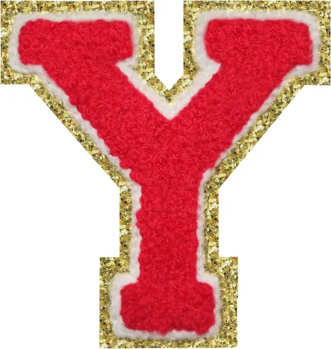 Vista 155 de Parches de letras con plancha, 3 piezas de letras de chenilla para chaquetas, parches de letras universitarias, parches de letras de Letterman