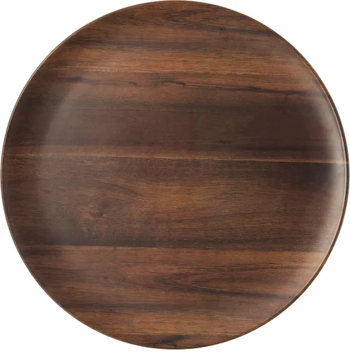 Vista 2 de Carlisle FoodService Products Epicure - Plato redondo de plástico, 18 pulgadas, grano de madera oscuro