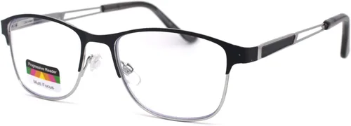 Vista 5 de Rectángulo de metal medio borde bisagra de resorte 3 gafas de lectura progresivas multifocales