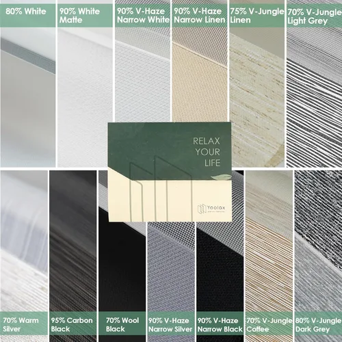 Vista 2 de Persianas de cebra motorizadas Yoolax compatibles con Alexa, persianas motorizadas con control remoto de tamaño personalizado, persianas de cebra