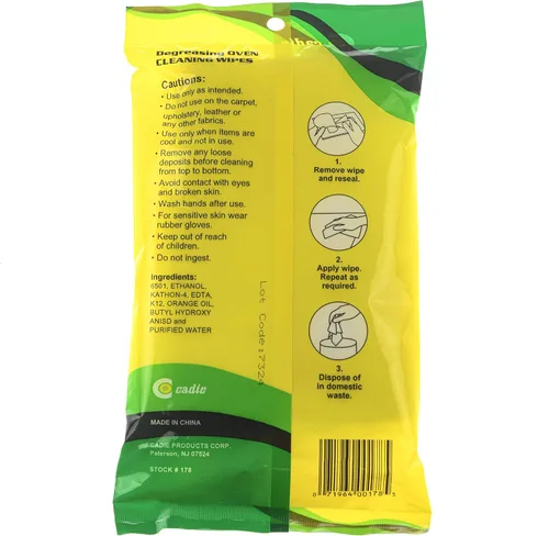 Vista 3 de Cadie Degreasing Oven Cleaning Wipes 20 Wipes