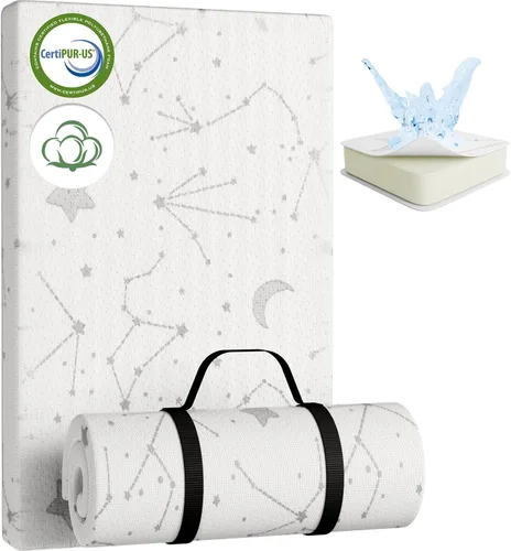 Vista 10 de YENING Colchón de bambú Pack and Play, transpirable, 38 x 26 pulgadas, impermeable, colchón de bebé para Pack N Play, cubrecolchón impermeable