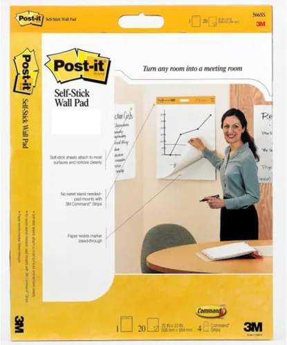 Vista 6 de Post-it – Esterilla de pared con tiras de comando, 20 x 23 pulgadas, color blanco, 20 hojas/esterillas, Blanco