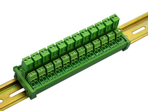 Vista 6 de Electronics-Salon Módulo de distribución de bloque de terminales de tornillo con posición 12x2 enchufable de montaje en carril DIN 10A / 300V.