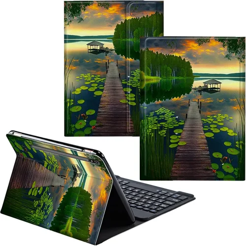 Vista 38 de Para Samsung Galaxy Tab S6 Lite Funda 2022/2020 Teclado Inalámbrico Desmontable Y Cubierta De Soporte De Cuero PU Funda Protectora Para Samsung