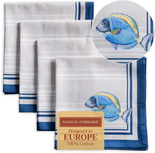 Vista 19 de Maison d' Hermine Juego de 4 servilletas de tela 100% algodón, suaves y duraderas, servilletas cuadradas reutilizables para uso diario, lavables