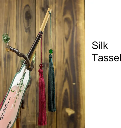 Vista 5 de Ventilador de mano bordado de seda translúcida, ventilador redondo chino, ventilador de mano antiguo, ventilador de baile tradicional de palacio