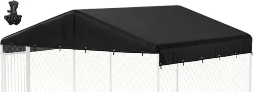 Cubierta para perrera para perros al aire libre, 10'Dx10'W, resistente a los rayos UV, impermeable, cobertura completa para perrera de perro,
