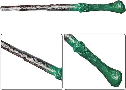 Vista 3 de Juego de cosplay, varita mágica, gafas sin lentes, corbata a rayas, accesorios novedosos para Halloween, disfraz de mago, disfraz