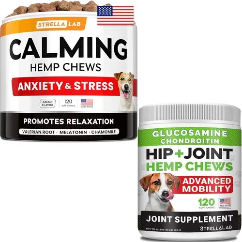 Vista 11 de STRELLALAB Melatonina para que los perros duerman 6 mg – Golosinas para dormir para perros – Pastillas para dormir para la ansiedad – Masticables
