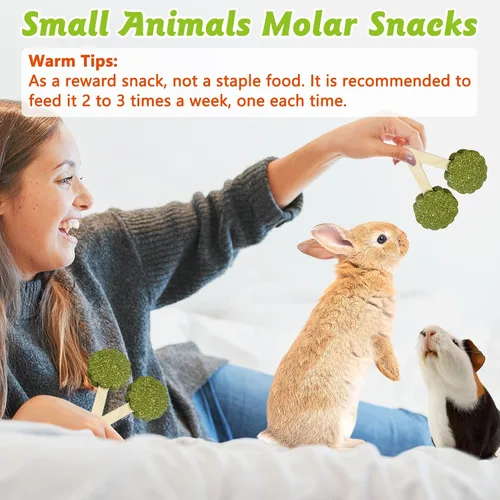 Vista 6 de Juguetes masticables de conejo para dientes, 10 unidades de palitos naturales para masticar, hámster, zanahoria, juguete molar para masticar