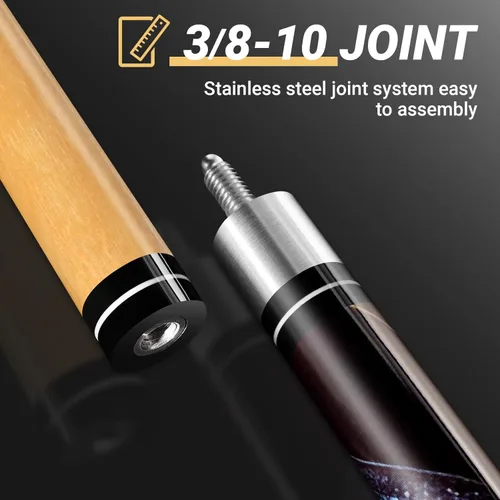 Vista 2 de Wakefa 58 inch Pool Sticks Set of 4, 13mm Tip Pool Cues Billiard Cue Sticks for House Bar, Maple Wood Pool Table Sticks with 2 Chalk for