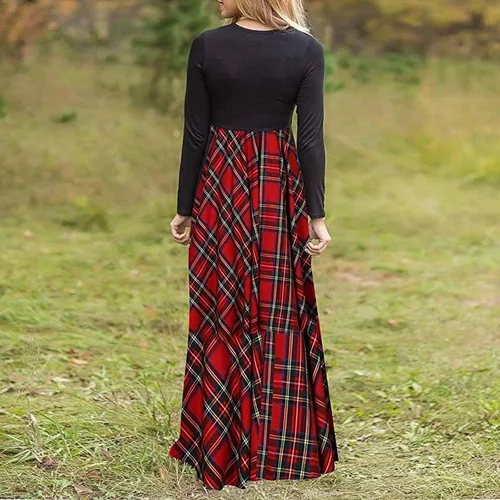 Vista 2 de Vestidos de verano para mujer, vestido negro de cintura alta, largo completo, tallas S-XL