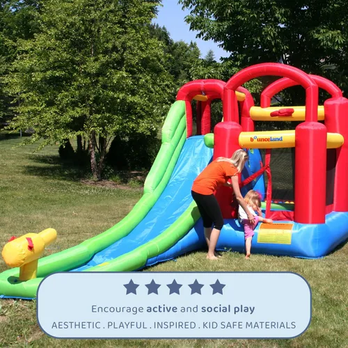 Vista 5 de Estación de juegos, casa y tobogán de agua inflables, mojado o húmedo