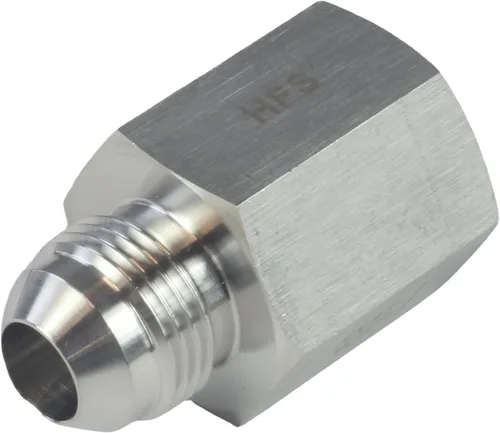 Vista 2 de HFS (R) 1/2 "NPT hembra a 1/2" JIC macho Flare Tubing Adapter Manguera Conector de manguera de acero inoxidable 304 (1/2" FNPT x 1/2" MJIC)