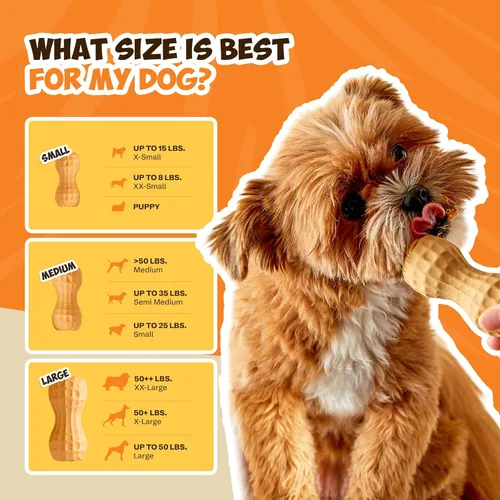 Vista 5 de Juguete masticable duradero de mantequilla de maní para perros, juguetes masticables para masticadores agresivos, juguete de goma natural sólida