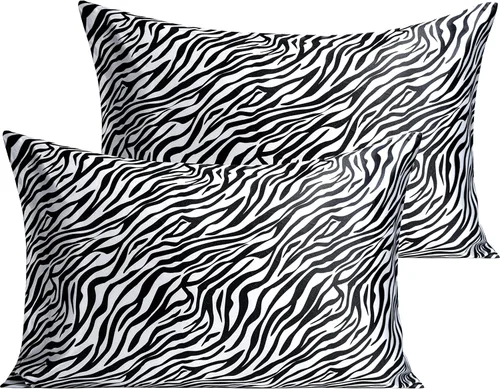 Vista 79 de NTBAY Paquete de 2 fundas de almohada estándar de satén para cabello y piel, lujosas y sedosas fundas de almohada con cierre de sobre, 20 x 26