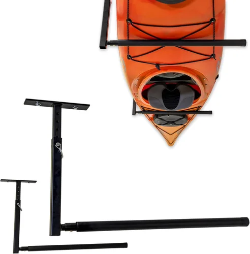 Vista 5 de StoreYourBoard Almacenamiento de techo para kayak, soporte organizador de garaje resistente ajustable
