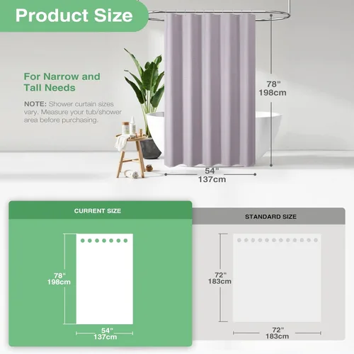 Vista 480 de Cortina de ducha de tela Dynamene verde oscuro - Cortinas de baño de tela de nido de abeja texturizadas resistentes, juego de cortinas de baño