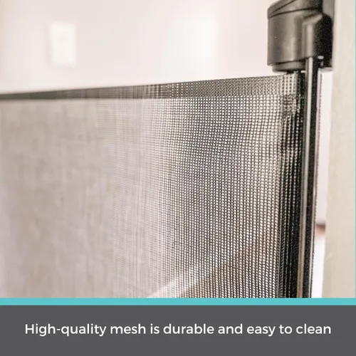 Vista 7 de Toddleroo by North States - Puerta de malla retráctil para bebés: Puerta de bebé retráctil para interiores - Extra ancha hasta 55 pulgadas de ancho