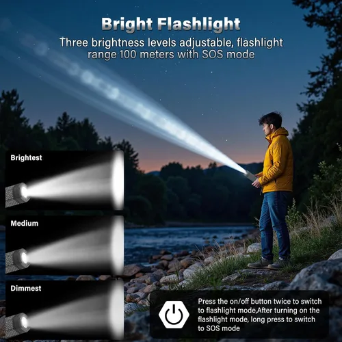 Vista 4 de Luz telescópica portátil para acampar con soporte, luz de campamento recargable de 10500 mAh con bolsa de almacenamiento, lámpara magnética Gris