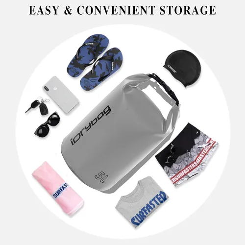 Vista 4 de IDRYBAG Bolsa seca flotante impermeable para mujeres y hombres, bolsa seca ligera impermeable 2L5L10L15L20L, bolsas secas impermeables para kayak