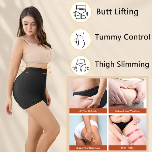 Vista 5 de KELLYLEE Faja de control de abdomen, pantalones cortos de alta compresión para levantar los glúteos, para después de la cirugía, moldeador corporal