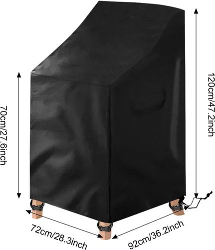 Vista 2 de Uranshin Fundas apilables para sillas de patio al aire libre, impermeables, para sillas de jardín, fundas para sillas de jardín apilables