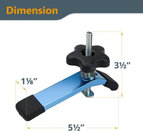 Vista 7 de POWERTEC 71168 Abrazadera de sujeción T-Track para carpintería, 5-12 pulgadas de largo x 1-18 pulgadas de ancho, paquete de 2