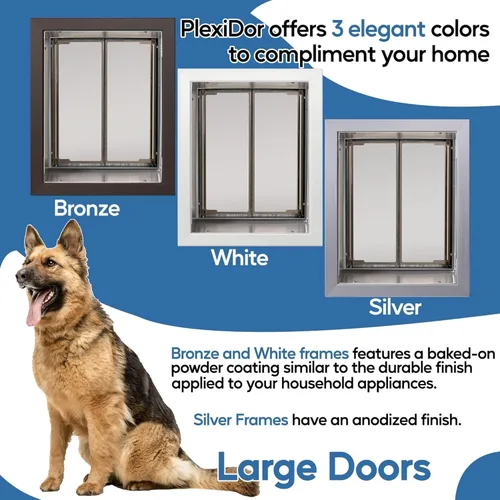 Vista 4 de Plexidor Performance - Puertas para mascotas con cerradura y llave, eficiencia energética, dos paneles, color blanco