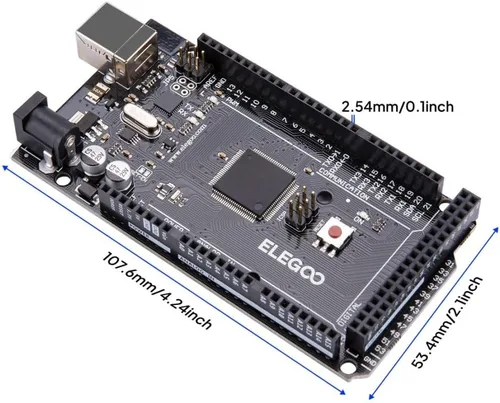 Vista 3 de ELEGOO MEGA R3 Placa ATmega 2560 + cable USB compatible con Arduino IDE Proyectos Cumplimiento RoHS