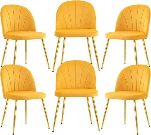 Vista 26 de X-VOLSPORT Juego de 2 sillas de comedor de terciopelo, juego de sillas decorativas modernas para sala de estar, dormitorio, silla de tocador sin