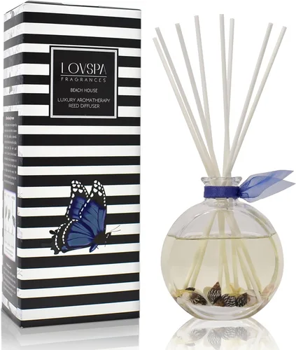 Vista 41 de LOVSPA - Set de difusor de junco, difusor de aceite con fragancia de grosella roja festiva y madera con varillas, accesorios de fragancia