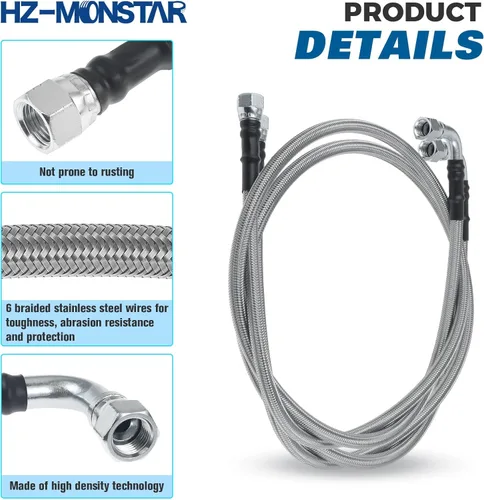Vista 5 de 6AN - Kit de manguera de refrigeración de aceite fluido de transmisión de 52 pulgadas, líneas de refrigeración de transmisión TH350 compatibles