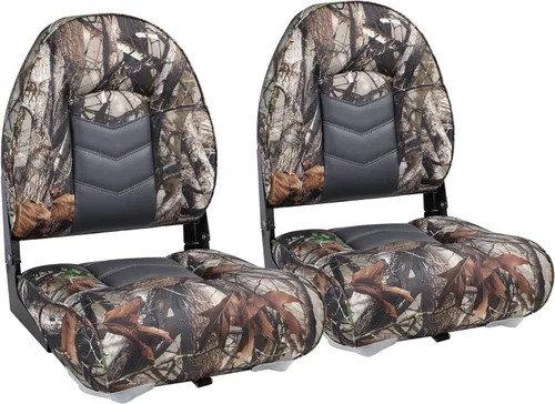 Vista 7 de NORTHCAPTAIN Asiento plegable para barco de pesca con respaldo alto, tornillos de acero inoxidable incluidos, camuflaje, 2 asientos