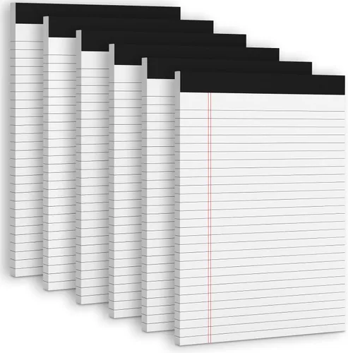 Vista 8 de 3 paquetes de blocs de notas legales blancos de 8.5 x 11 pulgadas, blocs de notas de rayas anchas, blocs de escritura con líneas microperforadas, 30