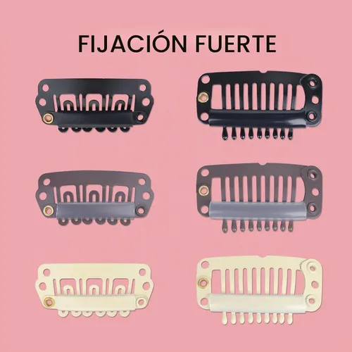 Vista 6 de WENNALIFE Clips de repuesto para extensiones de cabello con clip, color Clips negros