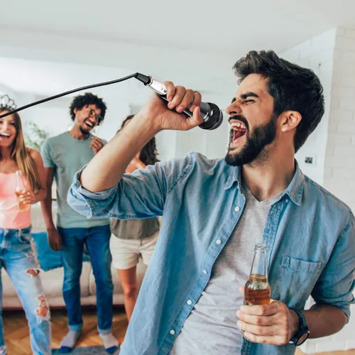 Vista 6 de Micrófono de karaoke para cantar, micrófono dinámico Perrycom con interruptor de encendido y apagado, clip de micrófono de mano, micrófono XLR